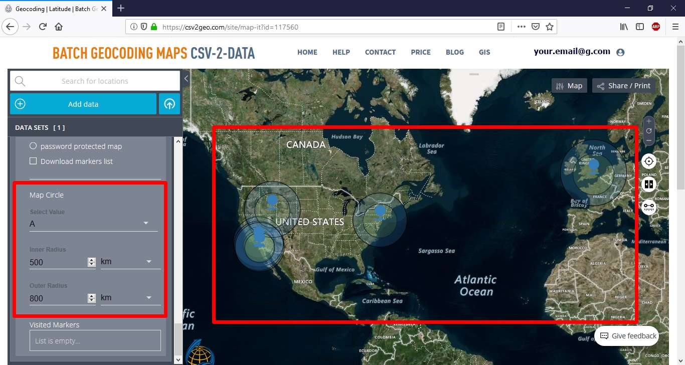 how to make an interactive map using geocoding tool CSV2GEO