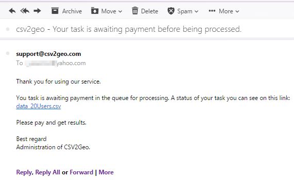 awaiting payment message