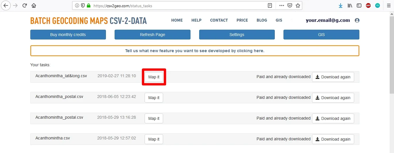Geocoded Data Automatically Creates Interactive Map