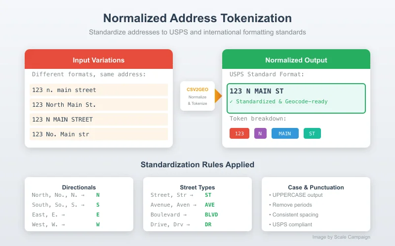 Normalized Address Tokenization