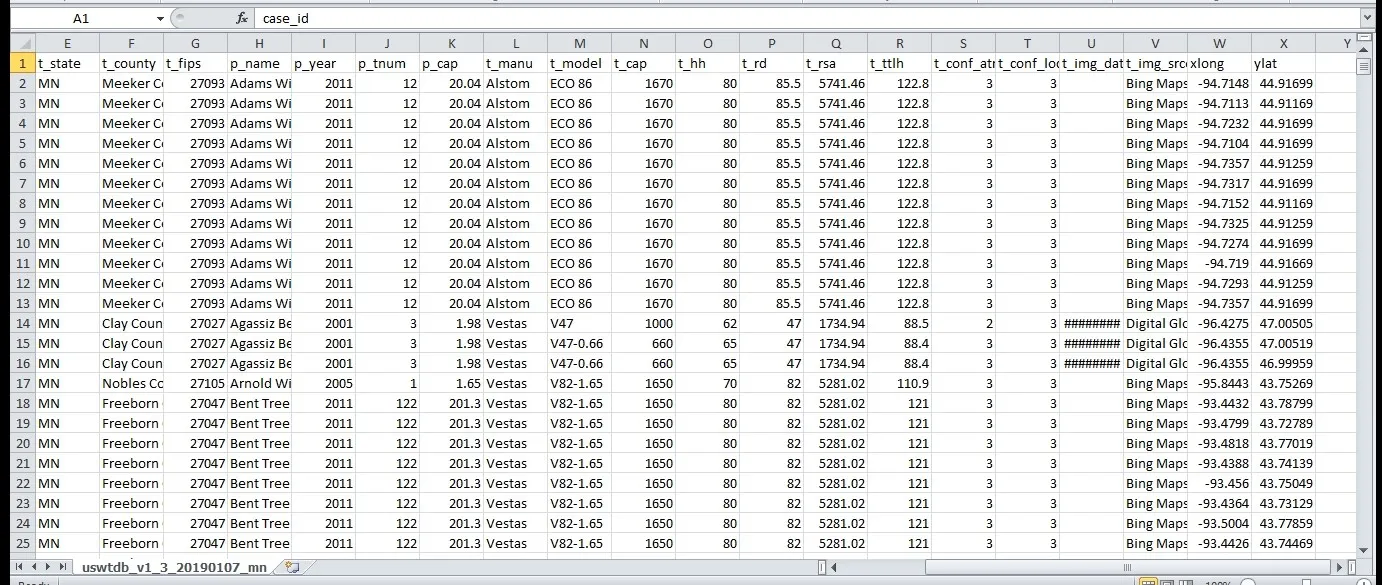 excel file with batch geocoded results