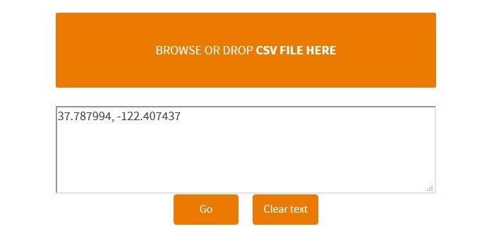 Enter reverse geocoding pair coordinates